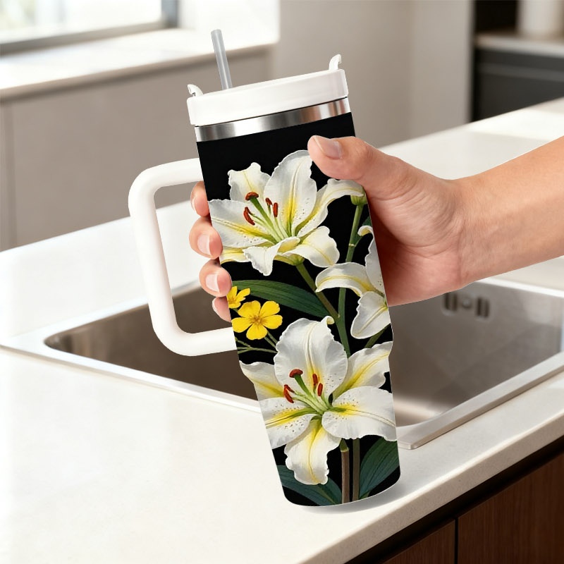 40온스 스테인리스 스틸 이중벽 단열 텀블러, 손잡이와 - Sublimation Mug White 리뷰 및 가격