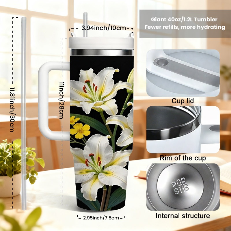 40온스 스테인리스 스틸 이중벽 단열 텀블러, 손잡이와 - Sublimation Mug White 리뷰 및 가격