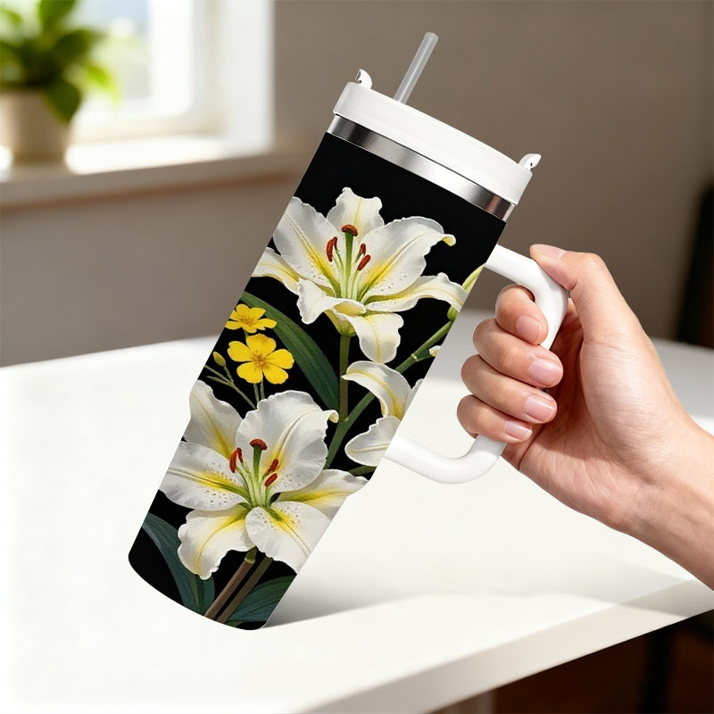 40온스 스테인리스 스틸 이중벽 단열 텀블러, 손잡이와 - Sublimation Mug White 리뷰 및 가격